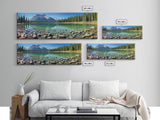 Photographic Panoramic of Banff National Park, Sunset Photography, National Park Art, Framed Canvas Print, Landscape Photography