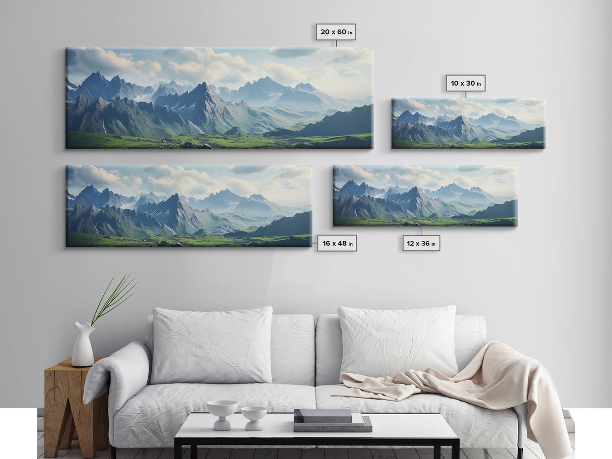 Panoramic of the Caucasus Mountains, Extra Large Wall Art, Panoramic Wall Art, Panoramic Print, Landscape Photography, Landscape Print