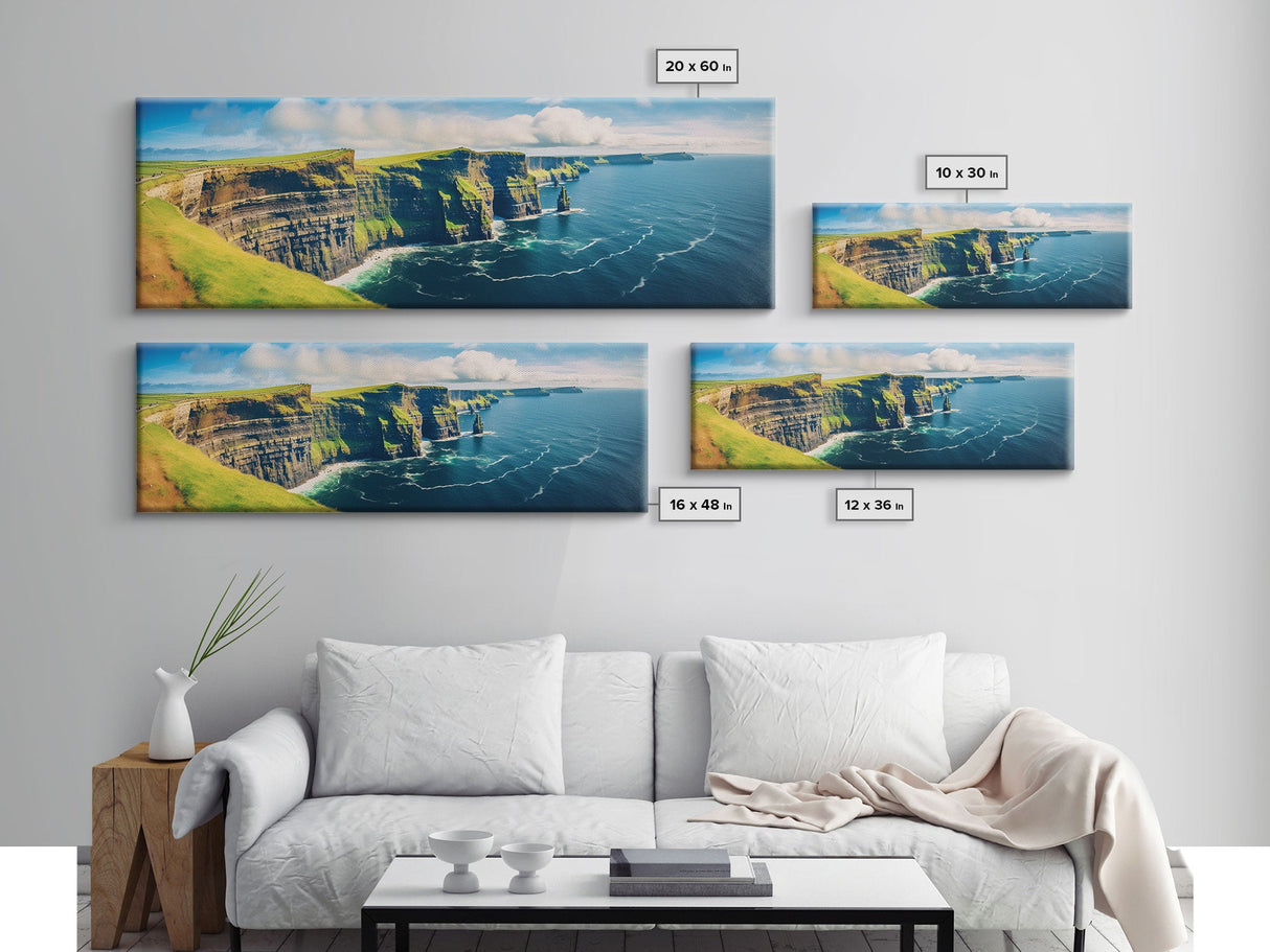 Panoramic of the Cliffs Of Moher Ireland, Extra Large Wall Art, Panoramic Wall Art, Panoramic Print, Landscape Photography, Landscape Print