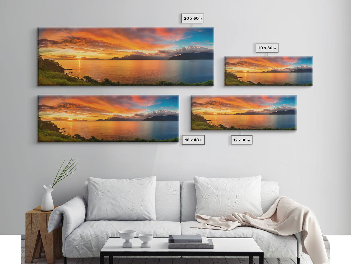 Panoramic of Costa Rica At Sunset, Extra Large Wall Art, Panoramic Wall Art, Panoramic Print, Landscape Photography, Landscape Print