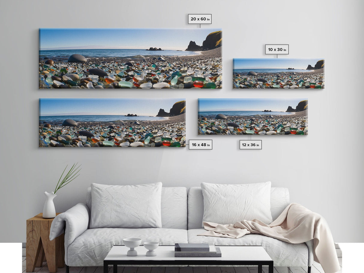 Panoramic of Glass Beach California, Extra Large Wall Art, Panoramic Wall Art, Panoramic Landscape Print, Landscape Photography