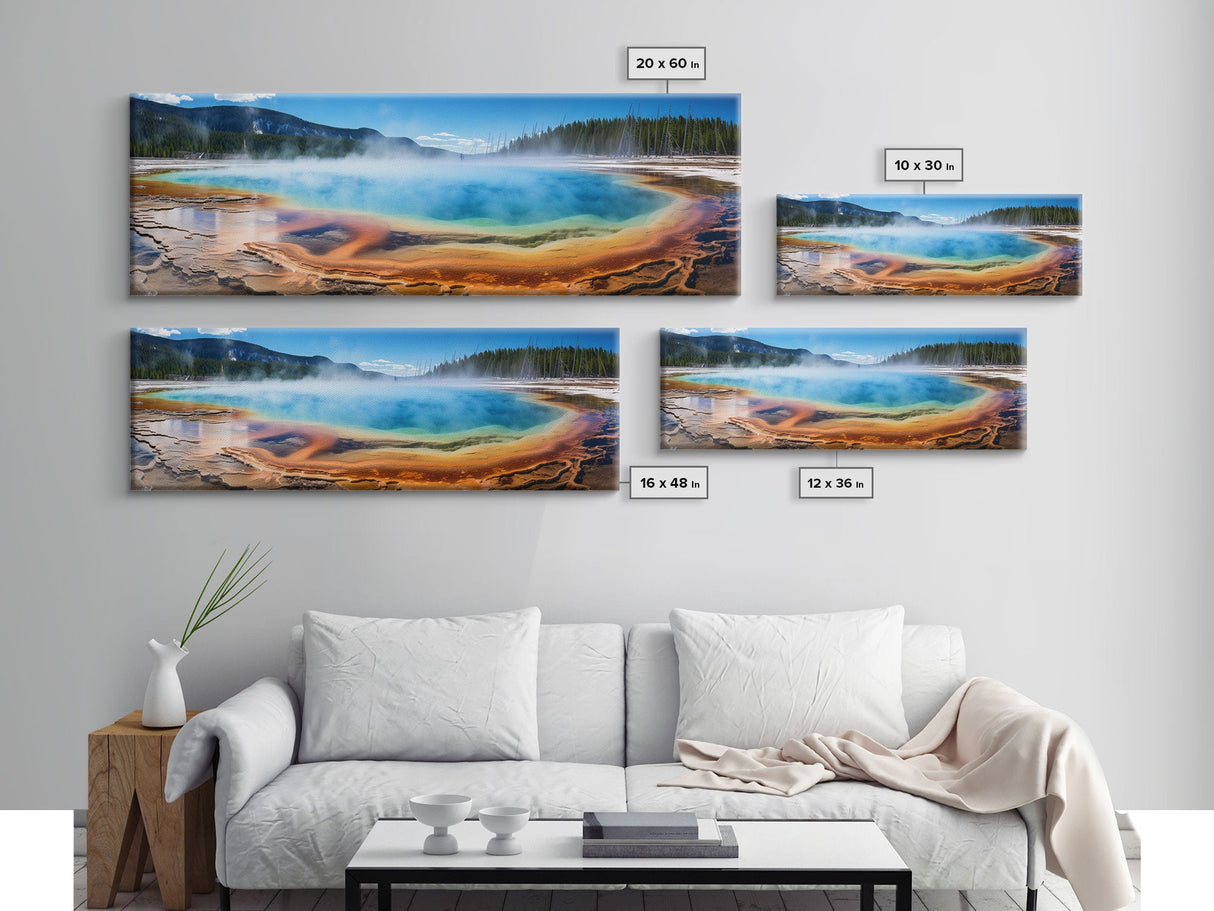 Panoramic of Grand Prismatic Spring Yellowstone, Extra Large Wall Art, Panoramic Wall Art, Panoramic Landscape Print, Landscape Photography