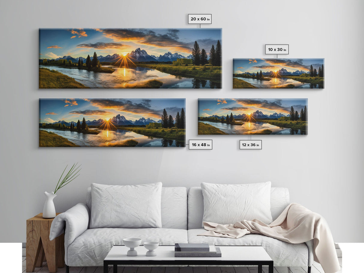 Panoramic of Grand Teton National Park, Extra Large Wall Art, Panoramic Wall Art, Panoramic Landscape Print, Landscape Photography