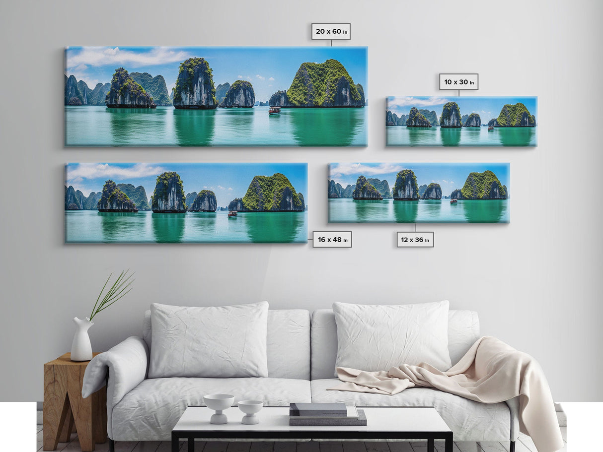 Panoramic of Ha Long Bay Vietnam, Extra Large Wall Art, Panoramic Wall Art, Panoramic Landscape Print, Landscape Photography