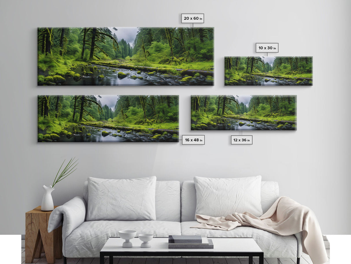 Panoramic Print of Hoh Rain Forest Washington, Extra Large Wall Art, Panoramic Wall Art, Panoramic Landscape Print, Landscape Photography