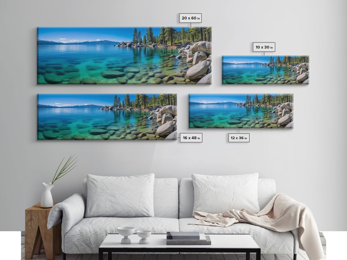 Panoramic Print of Lake Tahoe California, Extra Large Wall Art, Panoramic Wall Art, Panoramic Landscape Print, Landscape Photography