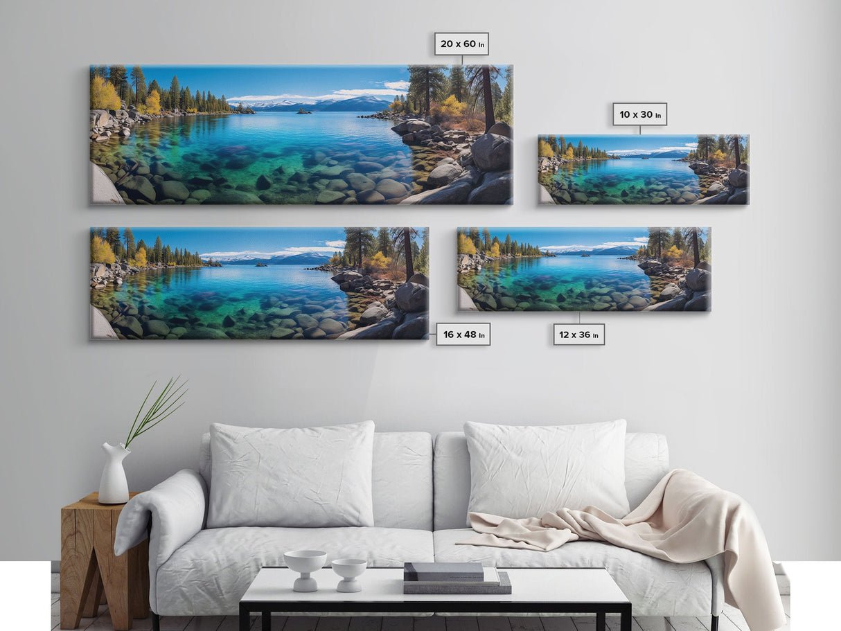 Panoramic Print of Lake Tahoe California, Extra Large Wall Art, Panoramic Wall Art, Panoramic Landscape Print, Landscape Photography