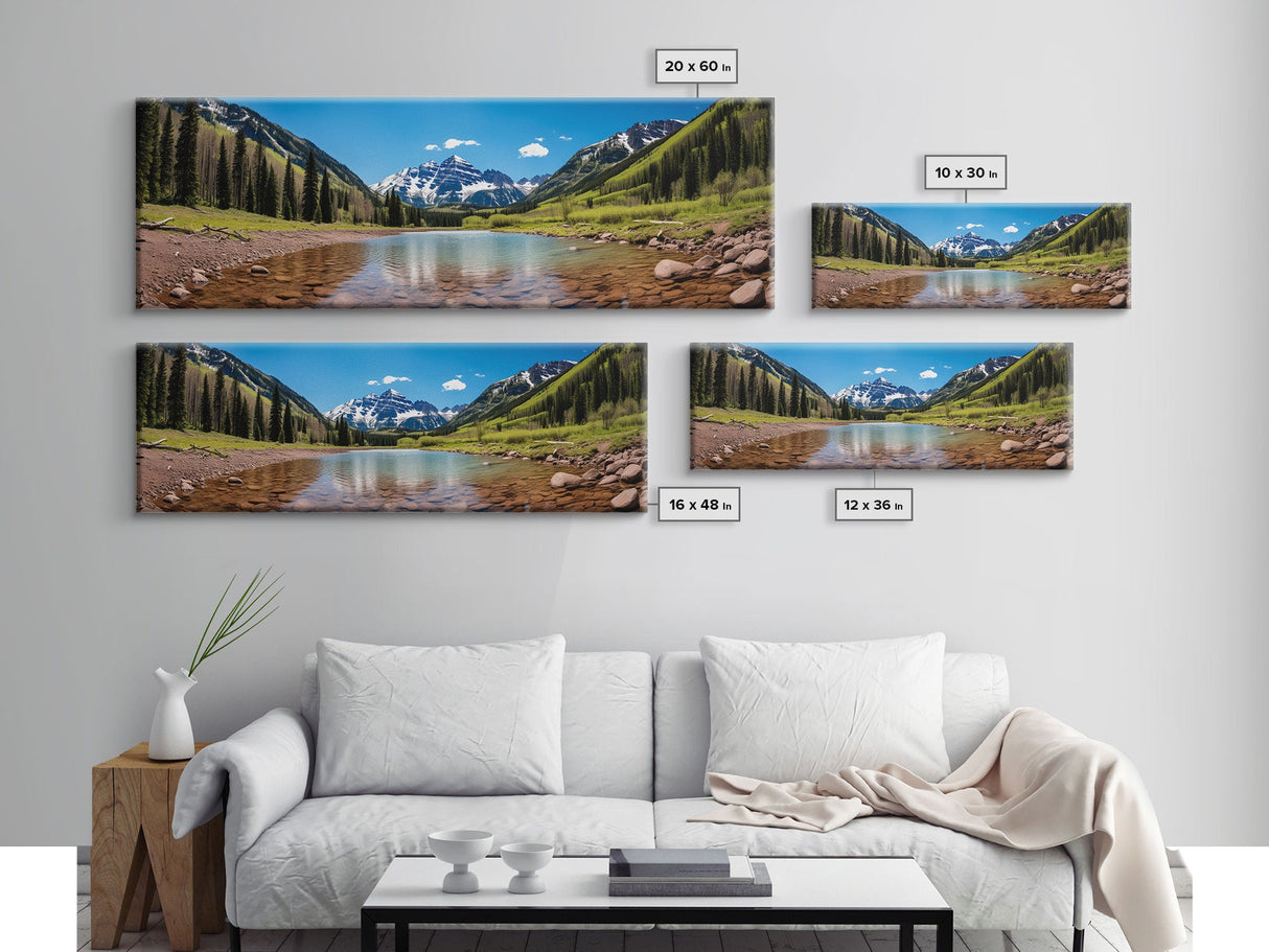 Panoramic Print of Maroon Bells Aspen Colorado Extra Large Wall Art, Panoramic Wall Art, Panoramic Landscape Print, Landscape Photography