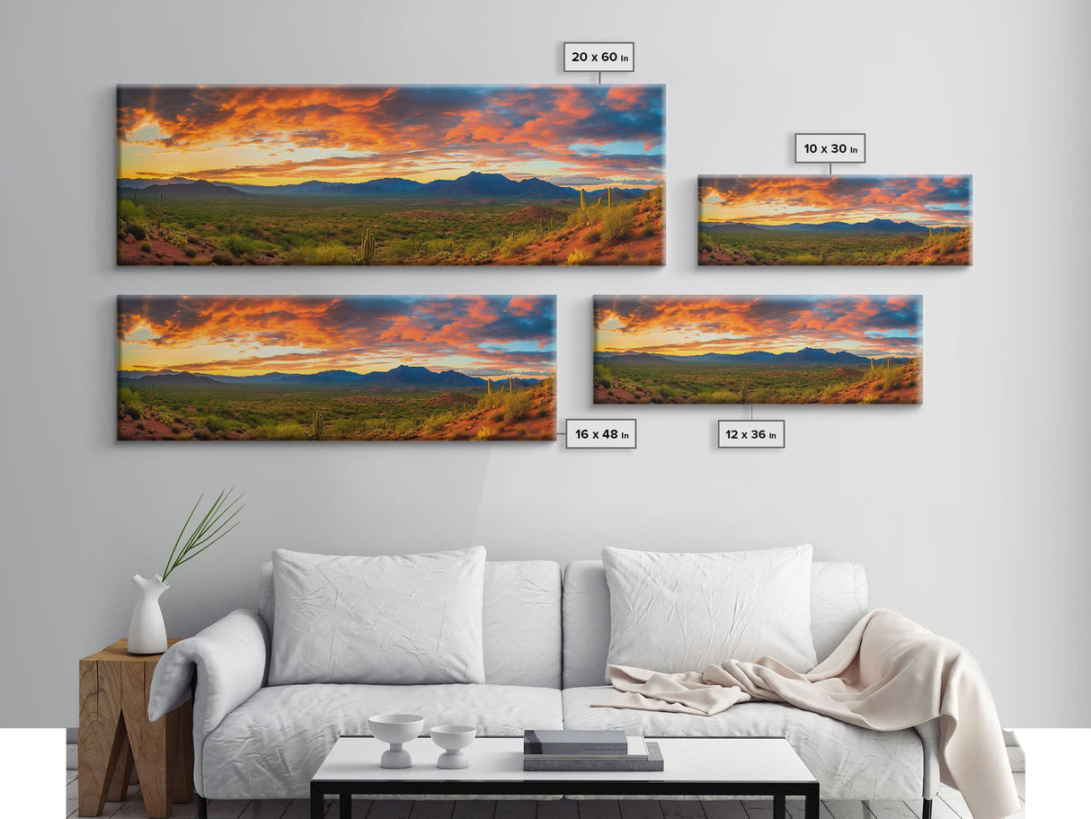 Panoramic Print of Saguaro National Park Extra Large Wall Art, Panoramic Wall Art, Panoramic Landscape Print, Landscape Photography