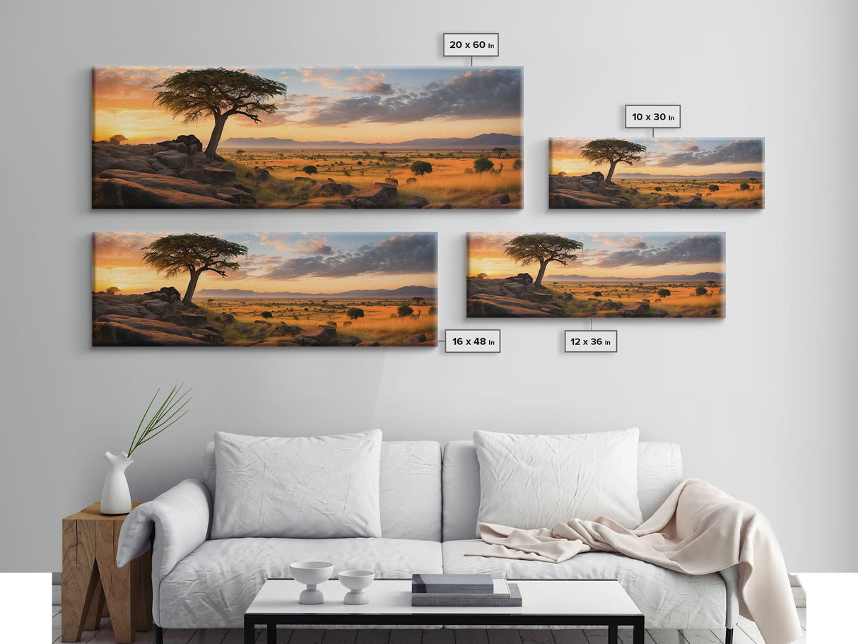 Panoramic Print of The Serengeti in Tanzania Extra Large Wall Art, Panoramic Wall Art, Panoramic Landscape Print, Landscape Photography