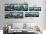 High Fantasy Forest Wall Art, Ready To Hang Canvas Print, Panoramic Art, Fantasy RPG Concept Art