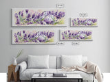 Lavender Wall Art, Ready To Hang Canvas Print, Panoramic Art, Floral Arrangement Wall Decor