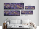 Purple and Gold Marble Canvas Wall Art, Abstract Canvas Art, Panoramic Art, Large Wall Art, Marble Wall Decor, Large Canvas Modern Art