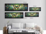 Panoramic Extra Wide Butterfly Wall Art Canvas Print, Framed Wall Art, Girl's Room Decor, Kid Room Art, Christmas Gift