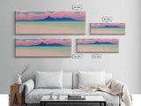 Neon Pink Beach, Cool Abstract Art, Extra Large Wall Art, Framed Panoramic Canvas Print, Framed Wall Art