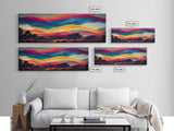 Original Impressionist Seaside Sunset Canvas Print Oil Painting On Canvas, Modern Seascape Room Wall Art Abstract Ocean & Sunshine Home Deco