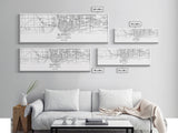 Panoramic Buffalo City Map, New York Art, Map Print, Minimalist Wall Art, Canvas Art, Housewarming Gift, Street Map Art, Closing Gift