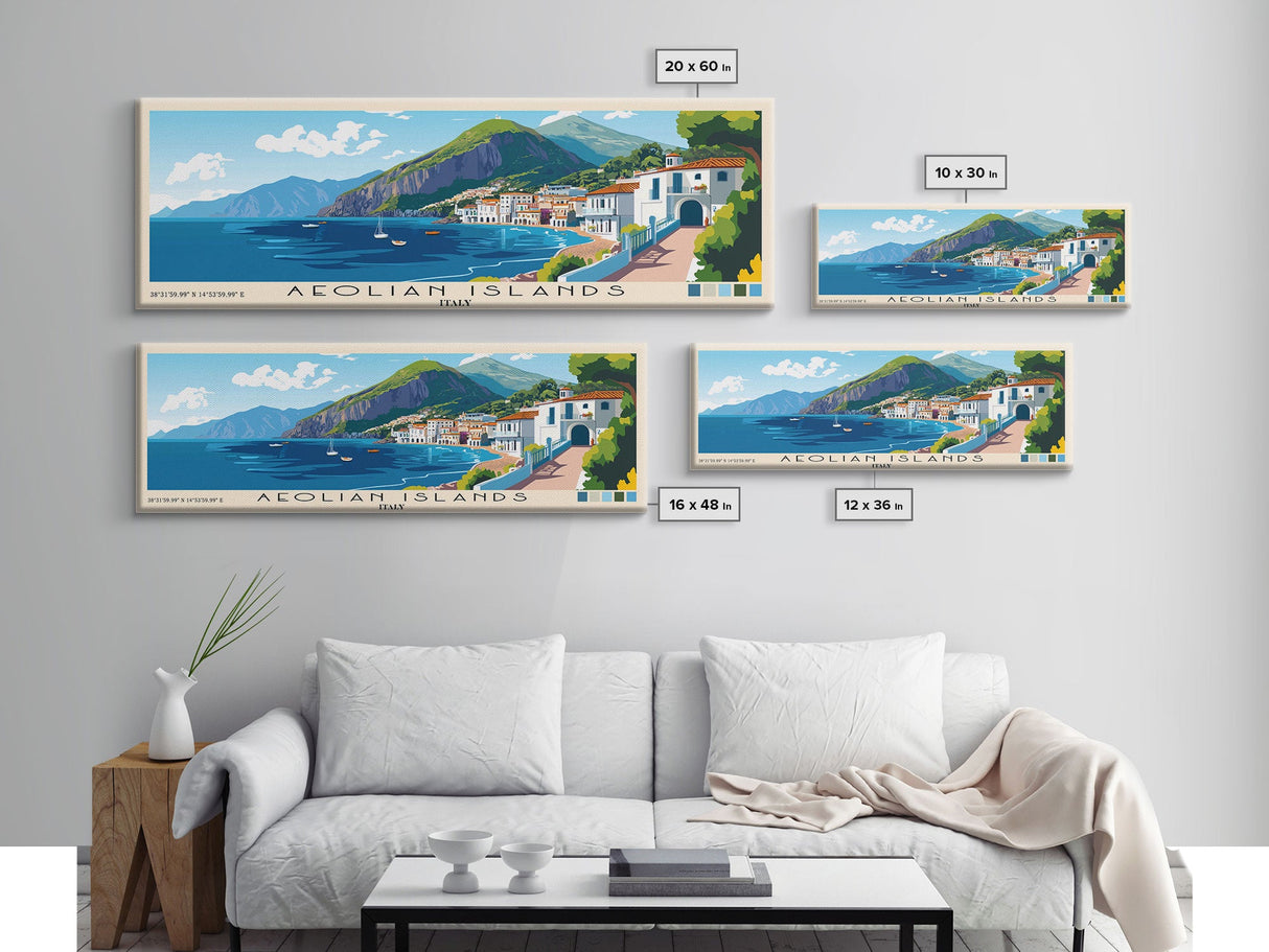 Aeolian Islands, Italy Panoramic Print, Vacation Gift, Italy Wall Art, Vacation Wall Art, Vacatation Memories, Beach Decor, Beach Or Lakehouse Art