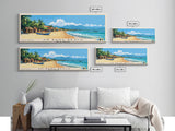 An Bang Beach, Hoi An, Vietnam Panoramic Beach Print, Vacation Gift, Hoi An, Vietnam Wall Art, Framed Canvas Print, Framed Beach Painting