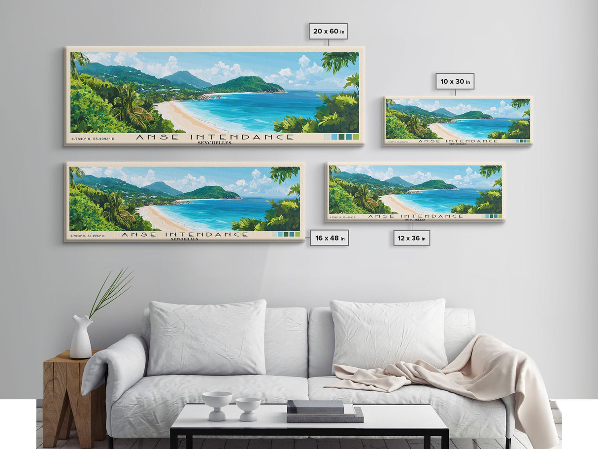 Anse Intendance, Seychelles Panoramic Print, Vacation Gift, Seychelles Wall Art, Vacation Wall Art, Vacatation Memories, Beach Decor, Beach Or Lakehouse Art