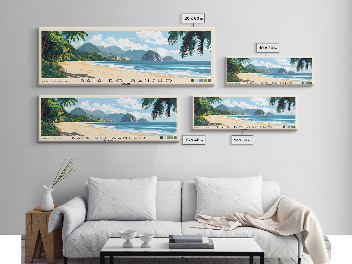 Baía do Sancho, Brazil Panoramic Print, Vacation Gift, Brazil Wall Art, Vacation Wall Art, Vacatation Memories, Beach Decor, Beach Or Lakehouse Art