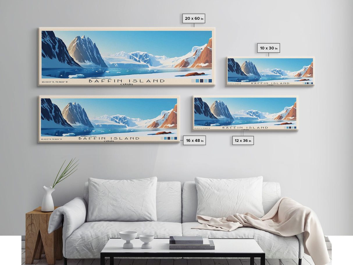 Baffin Island, Canada Panoramic Beach Print, Vacation Gift, Canada Wall Art, Beach Painting, Beach Decor, Beach Painting