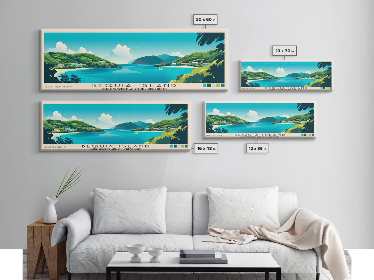 Bequia Island, Saint Vincent and the Grenadines Panoramic Print, Vacation Gift, Saint Vincent and the Grenadines Wall Art, Vacation Wall Art, Vacatation Memories, Beach Decor, Beach Or Lakehouse Art