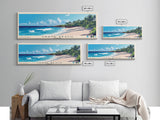 Crane Beach, Barbados Panoramic Print, Vacation Gift, Barbados Wall Art, Beach Painting, Beach Decor, Large Wall Art, Wood Frame Art