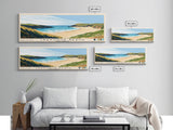 Crantock Beach, United Kingdom Panoramic Beach Print, Vacation Gift, United Kingdom Wall Art, Framed Canvas Print, Framed Beach Painting