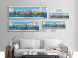 Curacao, Curacao Panoramic Print, Vacation Gift, Curacao Wall Art, Beach Painting, Beach Decor, Beach Or Lakehouse Art