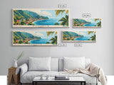 Dominica, Dominica Panoramic Beach Print, Vacation Gift, Dominica Wall Art, Framed Canvas Print, Framed Beach Painting