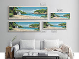 Dunn’s River Falls Beach, Jamaica Panoramic Beach Print, Vacation Gift, Jamaica Wall Art, Beach Painting, Beach Decor, Beach Painting