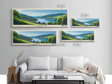 Edersee, Germany Panoramic Print, Vacation Gift, Germany Wall Art, Beach Painting, Beach Decor, Large Wall Art, Wood Frame Art