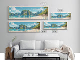 El Nido, Philippines Panoramic Print, Vacation Gift, Philippines Wall Art, Beach Painting, Beach Decor, Large Wall Art, Wood Frame Art