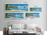 Fakarava, French Polynesia Panoramic Beach Print, Vacation Gift, French Polynesia Wall Art, Framed Canvas Print, Framed Beach Painting