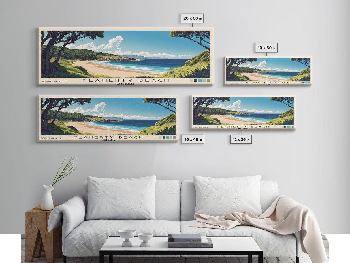 Flaherty Beach, Australia Panoramic Beach Print, Vacation Gift, Australia Wall Art, Beach Painting, Beach Decor, Beach Painting