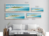 Gibbs Cay, Turks and Caicos Panoramic Print, Vacation Gift, Turks and Caicos Wall Art, Beach Painting, Beach Decor, Large Wall Art, Wood Frame Art