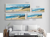 Gillespies Beach, New Zealand Panoramic Beach Print, Vacation Gift, New Zealand Wall Art, Framed Canvas Print, Framed Beach Painting