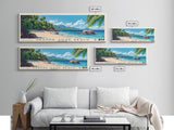 Grande Anse Beach, Seychelles Panoramic Beach Print, Vacation Gift, Seychelles Wall Art, Beach Painting, Beach Decor, Beach Painting