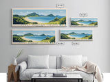 Great Barrier Island, New Zealand Panoramic Print, Vacation Gift, New Zealand Wall Art, Beach Painting, Beach Decor, Large Wall Art, Wood Frame Art