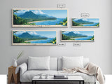 Hanalei Bay, Hawaii Panoramic Beach Print, Vacation Gift, Hawaii Wall Art, Framed Canvas Print, Framed Beach Painting