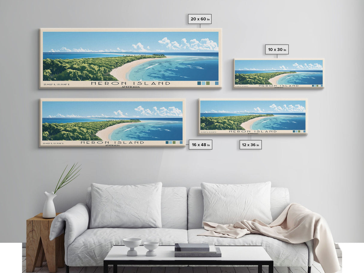 Heron Island, Australia Panoramic Print, Vacation Gift, Australia Wall Art, Beach Painting, Beach Decor, Beach Or Lakehouse Art