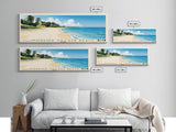 Hopkins Village Beach, Belize Panoramic Print, Vacation Gift, Belize Wall Art, Beach Painting, Beach Decor, Large Wall Art, Wood Frame Art