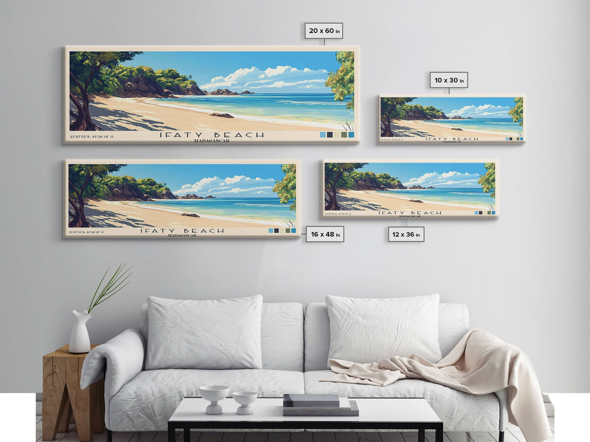 Ifaty Beach, Madagascar Panoramic Beach Print, Vacation Gift, Madagascar Wall Art, Beach Painting, Beach Decor, Beach Painting