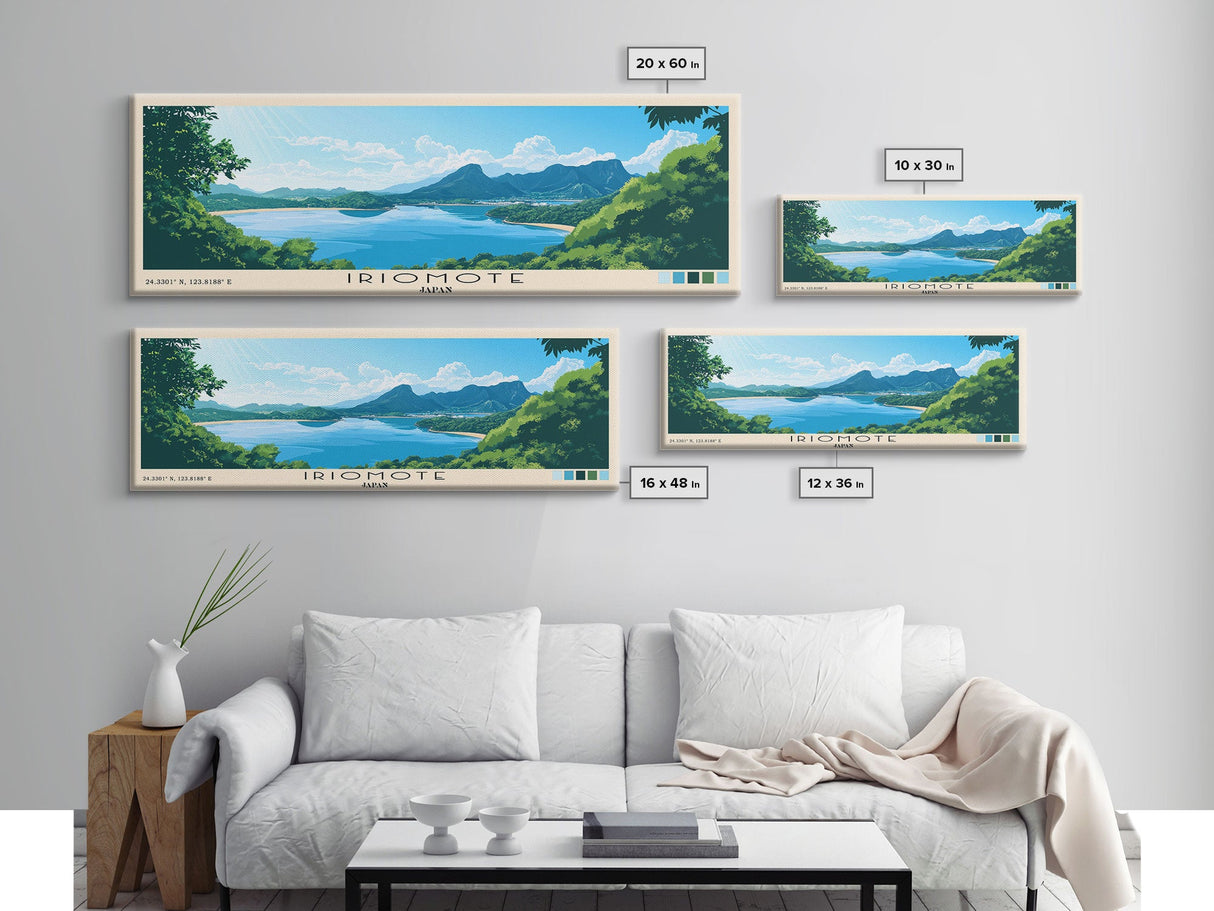 Iriomote, Japan Panoramic Beach Print, Vacation Gift, Japan Wall Art, Framed Canvas Print, Framed Beach Painting