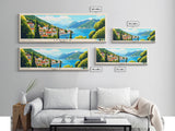 Ithaca, Greece Panoramic Beach Print, Vacation Gift, Greece Wall Art, Beach Painting, Beach Decor, Beach Painting