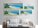 James Bond Beach, Jamaica Panoramic Beach Print, Vacation Gift, Jamaica Wall Art, Framed Canvas Print, Framed Beach Painting