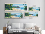 Jungle Beach, Sri Lanka Panoramic Beach Print, Vacation Gift, Sri Lanka Wall Art, Framed Canvas Print, Framed Beach Painting