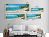 Kaiteriteri Beach, New Zealand Panoramic Print, Vacation Gift, New Zealand Wall Art, Beach Painting, Beach Decor, Large Wall Art, Wood Frame Art