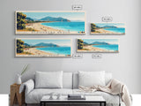 Kleopatra Beach, Turkey Panoramic Beach Print, Vacation Gift, Turkey Wall Art, Framed Canvas Print, Framed Beach Painting